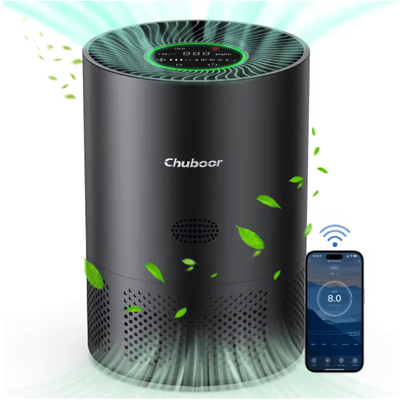 Chuboor HEPA Air Purifier For Home Allergies And Pet Hair Up To 360 Ft black wifi us