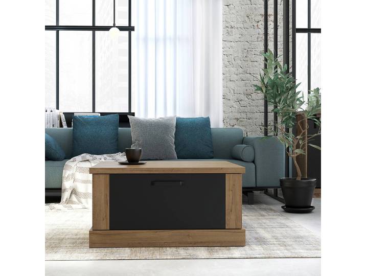 Table basse 85 x 43 x 85cm Marron/Noir