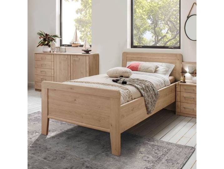 Einzelbett Herdorf Komfort Eiche Dekor 90x200cm klassischer Stil, höhenverstellbar