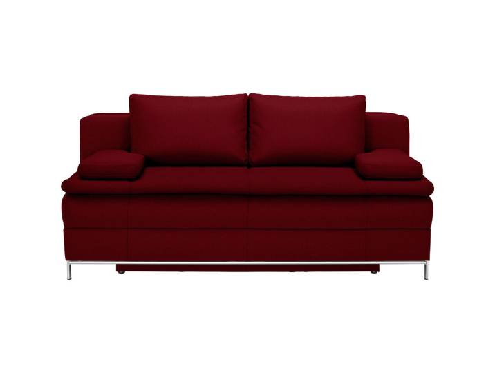 Novel Boxspringsofa Centa, Dunkelrot, Metall, Uni, 2-Sitzer, Füllung: Schaumstoff, 200x93x107 cm, Stoffauswahl, Wohnzimmer, Sofas & Couches, Schlafsofas, Schlafsofas mit Bettkasten