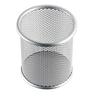 helit Stifteköcher Mesh H2518100 9x10cm rund 1Fach Metall silber