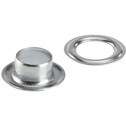 100 Planenösen, selbstschneidend, Stahl verzinkt | Rundösen #1 (⌀ 8 mm), silber