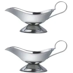 Set mit 2 silbernen Saucieren 85 g aus Edelstahl