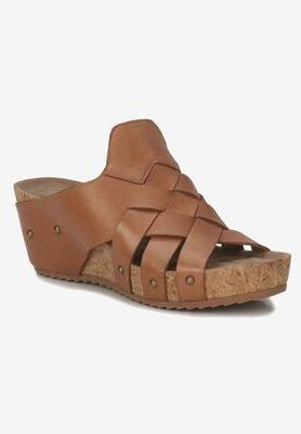 Women's Tatum Wedge Sandal by Ros Hommerson in Scotch Leather (Size 6 1/2 M)