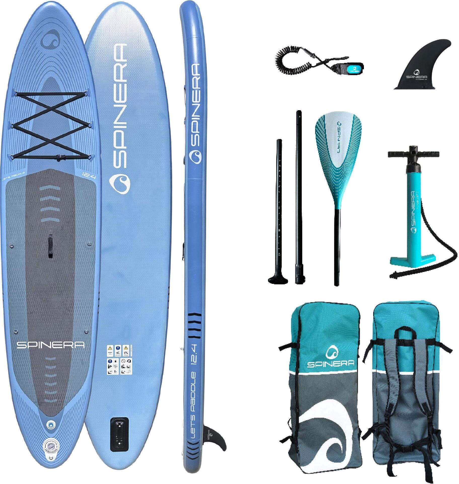SPINERA LETS PADDLE 12.4 iSUP aufblasbar Surfboard Stand Up Paddle Set SUP 376cm