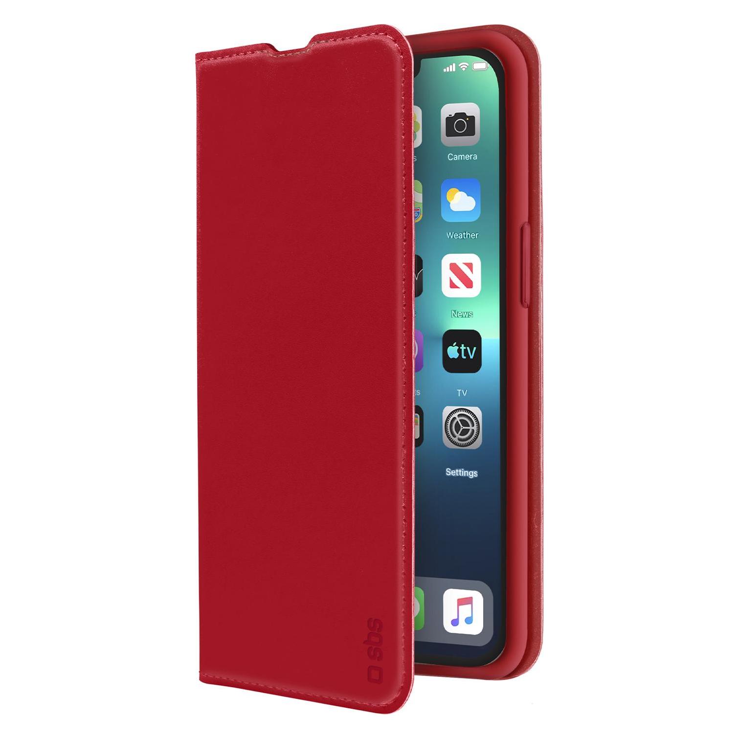 SBS Bookcase Wallet Lite-Hülle für iPhone 13 Pro Max rot (Apple iPhone 13 Pro Max) (TEBKLITEIP1367R)