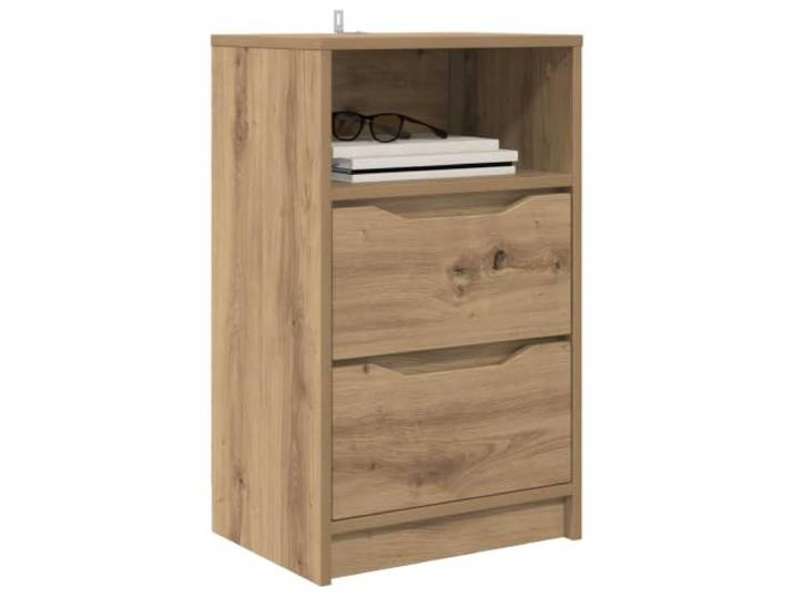 KTHLBRH Nachttische 2 Stück Eiche Handwerk 40 x 30 x 67 cm Holztechnik, 2 Schubladen mit Kugelführungen, funktionale Ablage, stabile Konstruktion, einfache Wartung