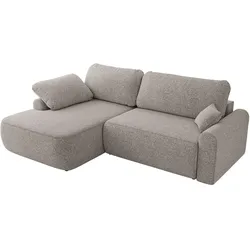 ECKSCHLAFSOFA CUBO L Hellgrau Struktur - links