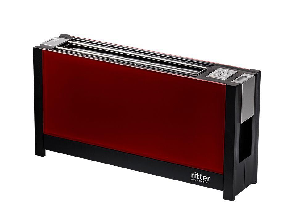 ritter volcano 5 Langschlitz-Toaster mit Glasfronten rot