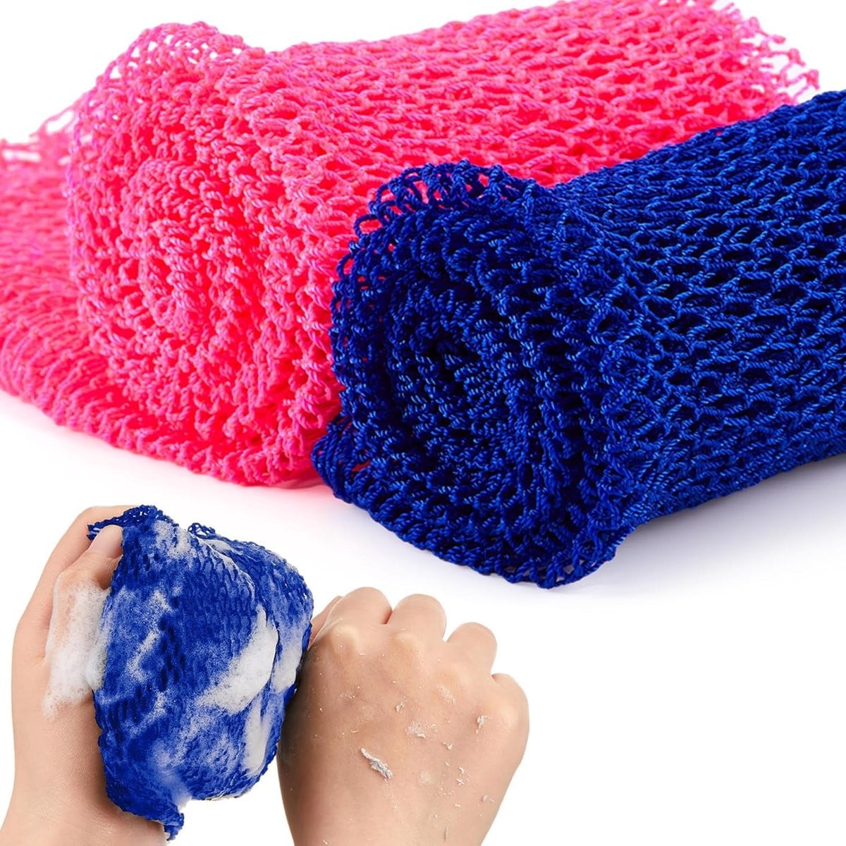 Set van 2 exfoliërende handdoeken voor volwassenen - Stijl A - 30 x 75 cm
