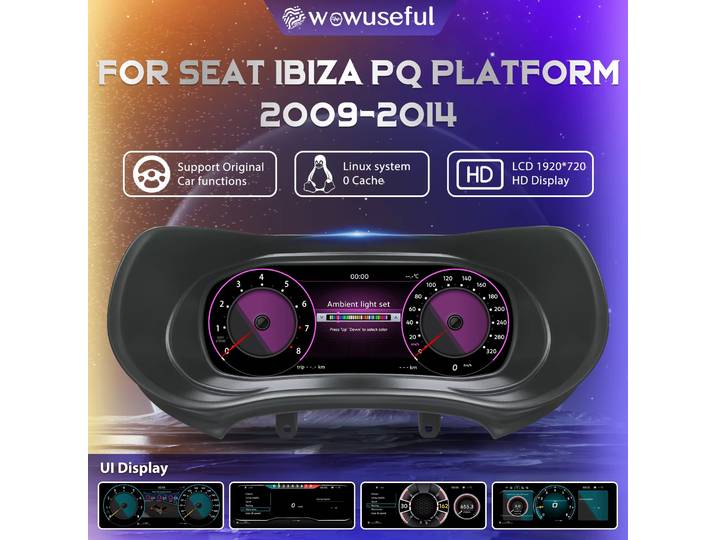 Tableau de bord numérique LCD pour Volkswagen Virtua, compatible avec VW Seat Ibiza 2009-2014