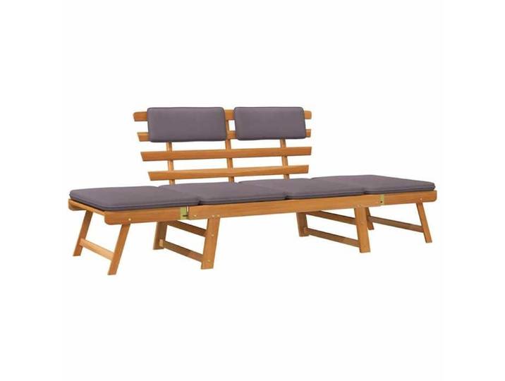 &Mode Banquette Banc d'extérieur - Chaise longue avec coussin - 2-en-1 190 cm Bois solide d'acacia Sale649894