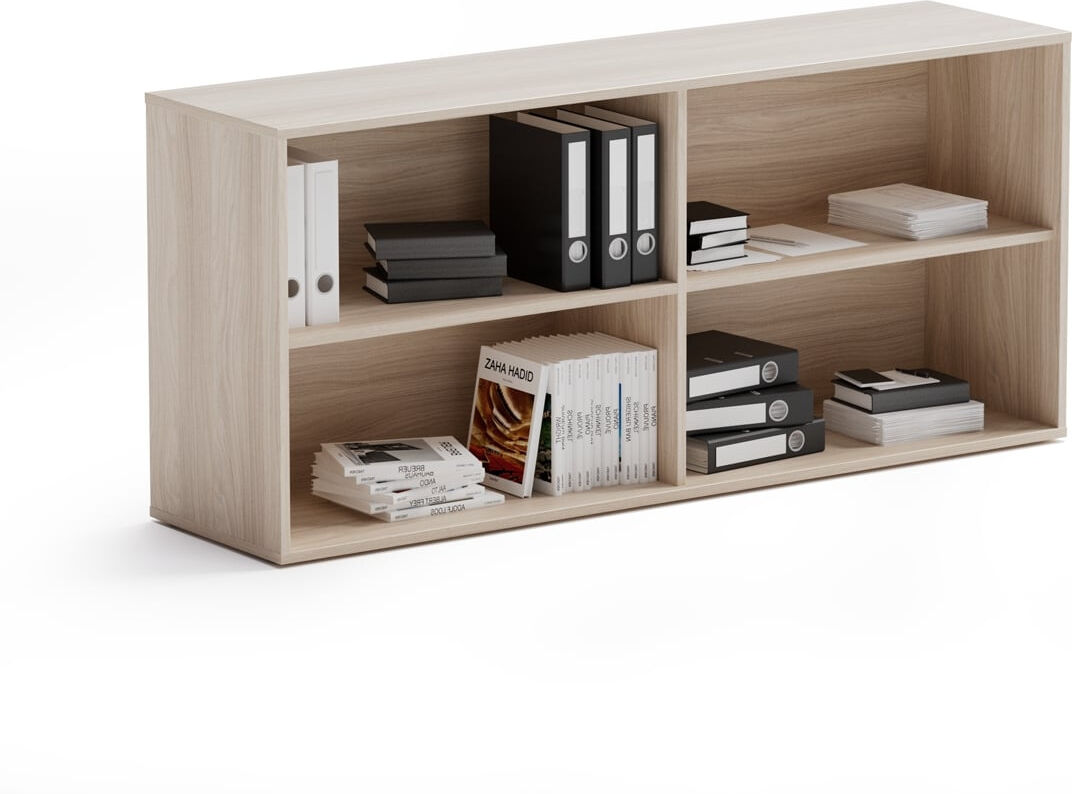 B2B Partner Büroregal BLOCK, 1600 × 400 × 710 mm, Eiche natur