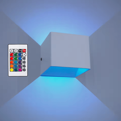 Inspire Curations 3W RGB Remote Control LED Wall Sconce white 3w aluminum