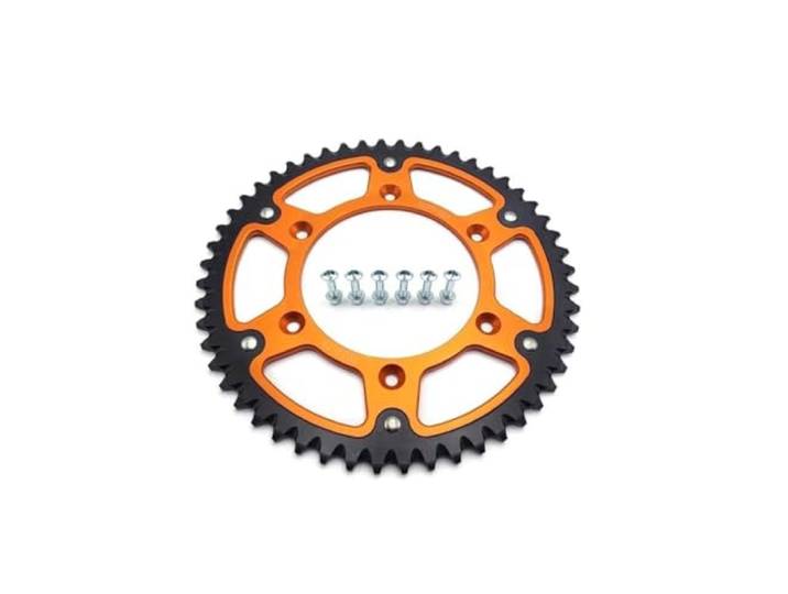 Motorradzubehör Kettenrad 520 Kette 51T 52T Pfanne Aluminium Kettenradscheibe for 1991-2023 KT HUSQVAR GasG 125-530(52T)