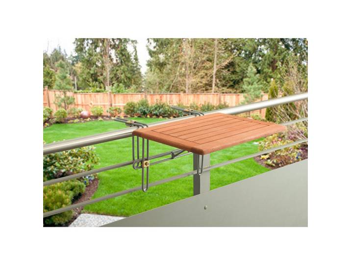 Balkonhängetisch aus Eukalyptus, natur
