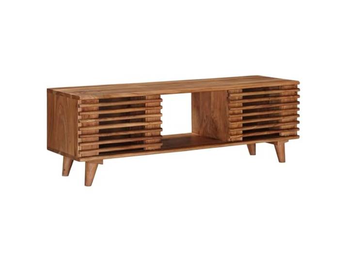 GPUTYGHN TV-Schrank mit Tür Natur 105 x 30 x 35 cm Massives Akazienholz, Schiebetüren, Stauraum für Mediengeräte, vielseitig nutzbar