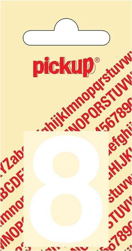 Pickup Plakcijfer Helvetica 8 Wit 40 mm