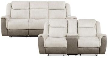 Fremont & Park Nadalia Dual Fabric 2-Piece Manual Reclining Living Room Sofa Set