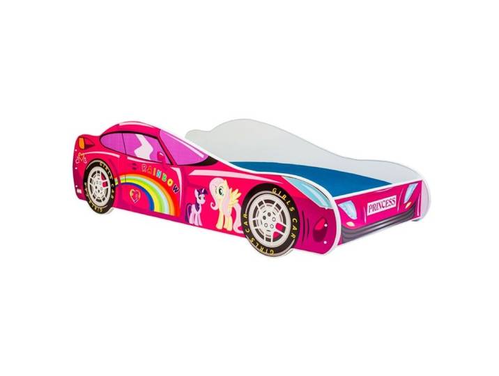 Lit enfant voiture  ROSE 160x80cm +sommier+matelas