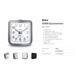 Mebus 56988 Quarz Wecker Grau
