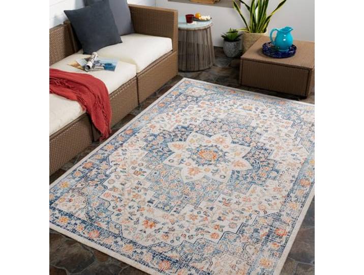 Livabliss Selma Assa Outdoor Teppich 200x275 cm – Blau, Beige, Rost