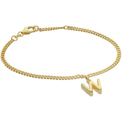 trendor 21602-W Mädchen-Armband mit Buchstabe W 925 Silber Vergoldet