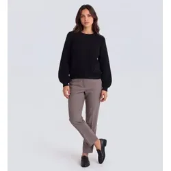 Twinset für Damen. 262TT3190 Pullover mit Blumen Häkelarbeit marineblau (M), Lässig, Wolle, Langarm