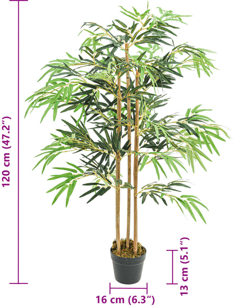 vidaXL Bambou artificiel 730 feuilles 120 cm vert