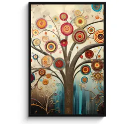 POSTER MIT RAHMEN Baum - Baum des Lebens - Farbe Bilderleiste 80x120 cm