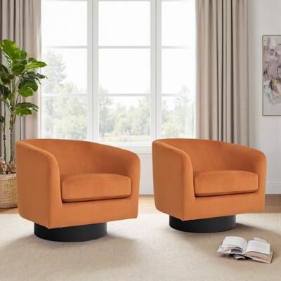 Lumibee 2 Set Modern Upholstered Swivel 360 Degree Accent Chair