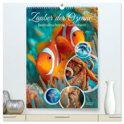 Zauber der Ozeane - Beeindruckende Meerestiere (hochwertiger Premium Wandkalender 2027 DIN A2 hoch), Kunstdruck in Hochglanz