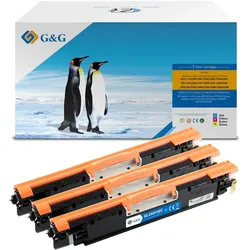 G&G Toner Multipack COLOR kompatibel zu HP 126A/ CF341A/ Canon 729CMY