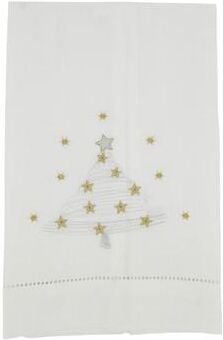 Saro Lifestyle Winter Wonderland Embroidered Christmas Tree Guest Towel (Set of 4)