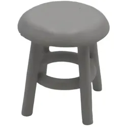 4x Bottsa, Miniaturen, Mini-Figur Hocker 5 cm, Detailfarbe: Weiss, Material: Holz
