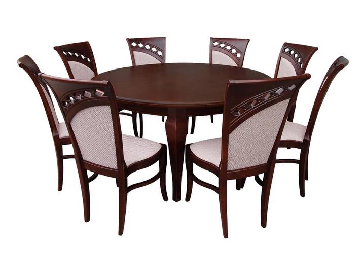 Xlmoebel Essgruppe Moderner Holztisch mit passenden Stühlen für stilvolles Essen, (Essgruppe, 9-tlg., 9tlg. Esszimmer Set (Esstisch + 8x Stühle), Hergestellt in Europa