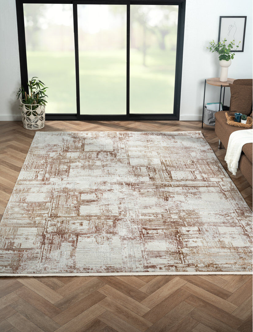 Rio Arianna cream Rug Cream/Brown Rectangle 160cm x 230cm