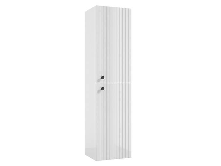 Lomadox Hochschrank RIVA-107 Badezimmerschrank Seitenschrank in weiß Hochglanz 35x140x32 cm