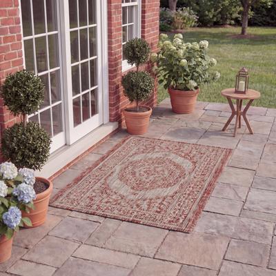SAFAVIEH Courtyard Hedy Medallion Indoor/ Outdoor Waterproof Patio Backyard Rug