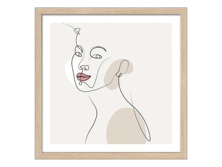 Image en bois Line-Art Visages Type A Verre flotté, MDF Gris 33 x 33 x 1cm