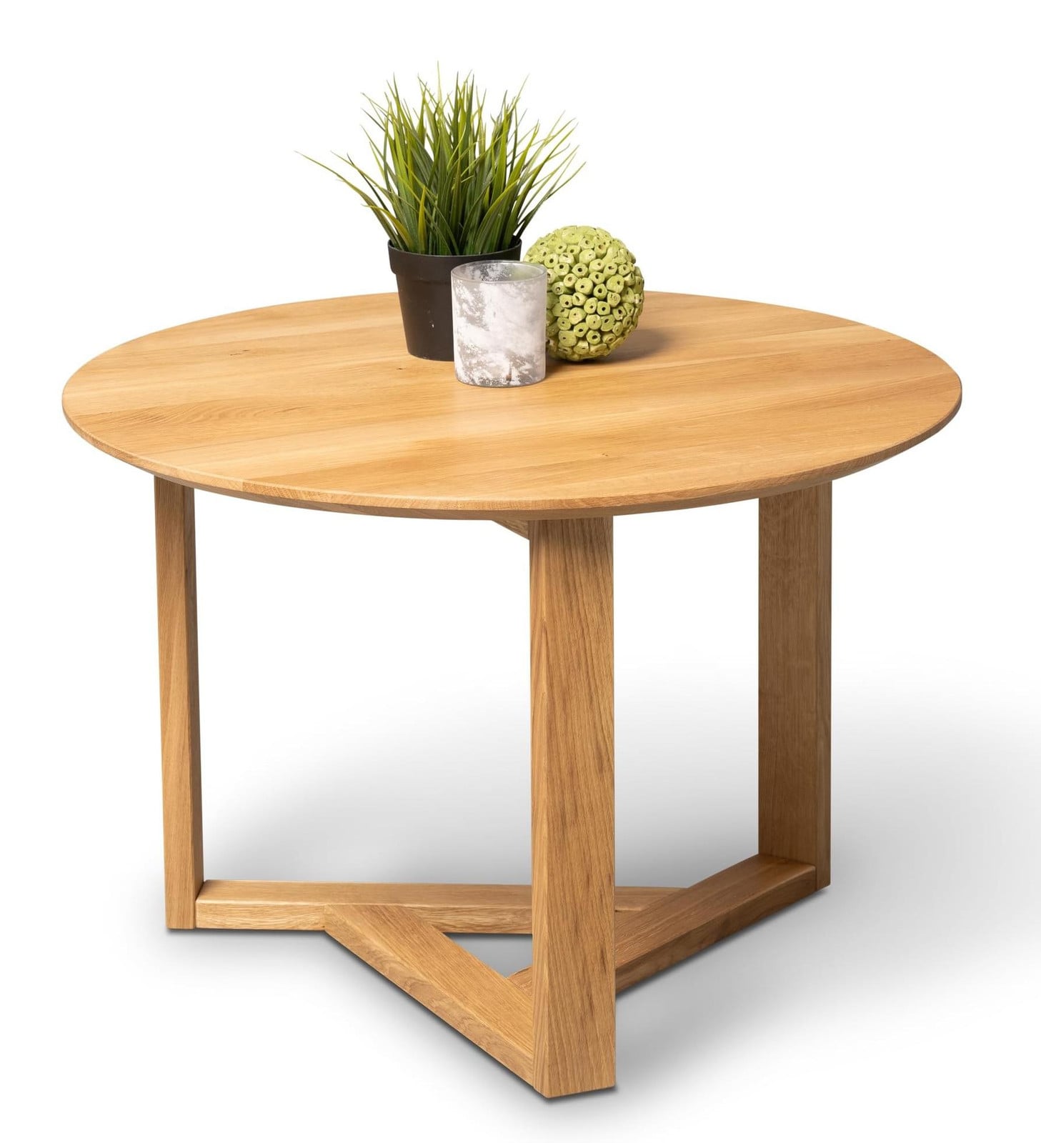 Ronde salontafel Rena 2 van massief eikenhout