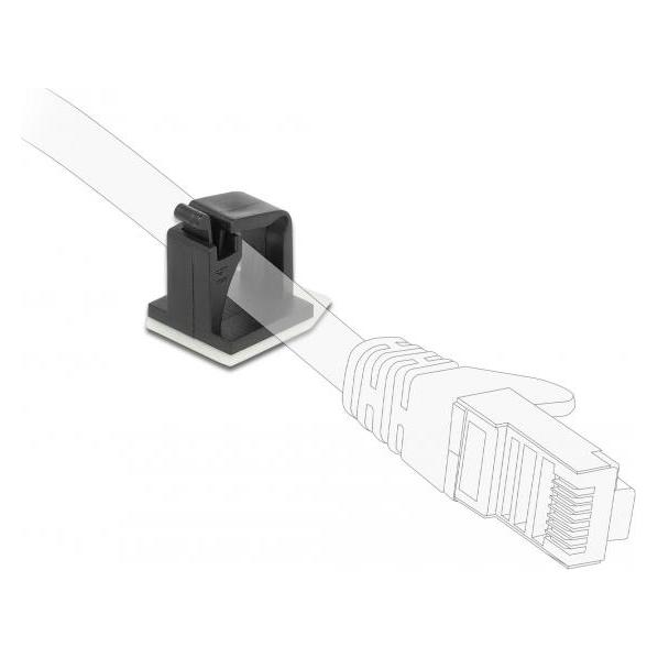 Delock Kabelhalter mit Verschlussclip selbstklebend schwarz (60247)