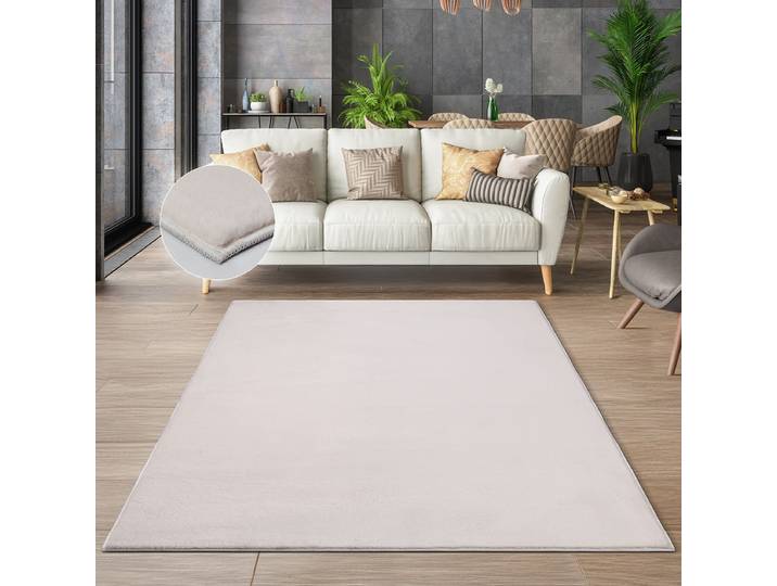Teppich THE CARPET Cosy , beige, B:140cm H:11mm L:200cm, Polyester, Teppiche, Teppich, Wohnzimmer Teppich Fell-Optik waschbar elegant