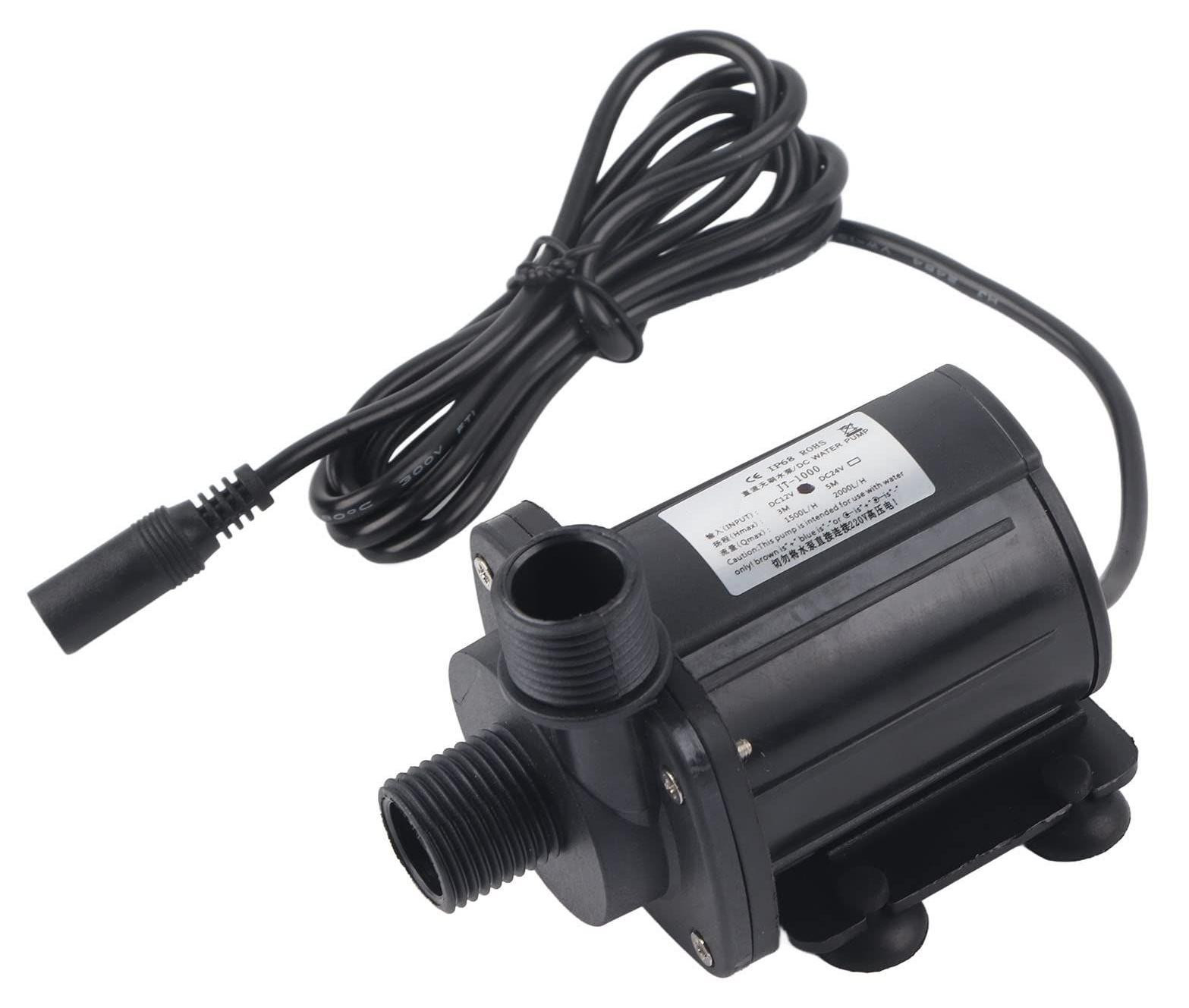 Lustrens Mini Waterpomp, 1500L/H, DC 12V met 3 meter hydraulische kop