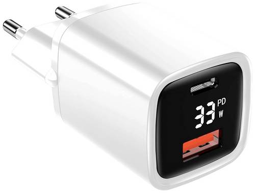 Eaxus Dual Port USB Ladegerät 33W 1x USB-A, 1x USB-C Weiß Innenbereich