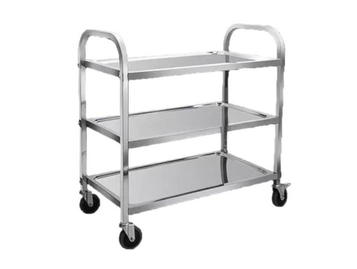 XPJYUA Service Servierwagen Kleiner Trolley Edelstahl verdickter Hotel-Restaurant-kommerzieller Lebensmittelwagen-Display tragbarer Einkauf