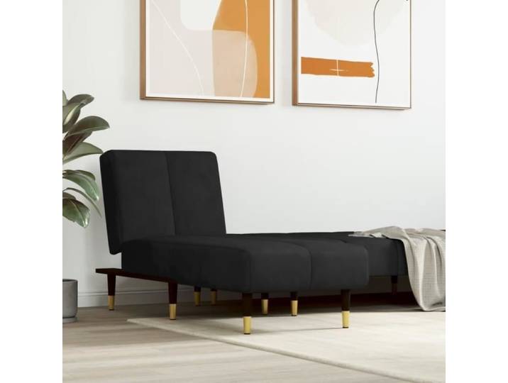 Chaise longue noir velours 352796