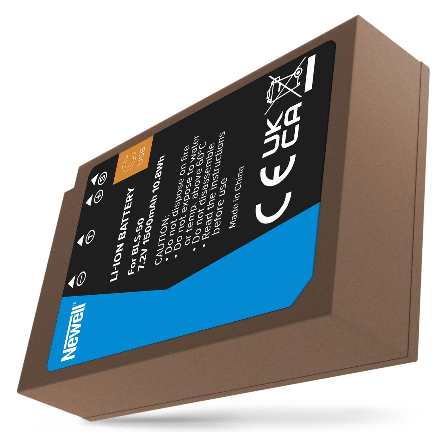 Newell Ersatzakku BLS-50 USB-C für Olympus (Kamera Akku) (NL4149)