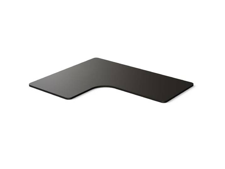 DESKSPACE Tischplatte eckig Massiv & Kratzfest (25 mm) Schreibtischplatte mit Melaminbeschichtung, robuste Tischplatte für Büroschreibtische (160 × 130 × 70 cm) (Schwarz)