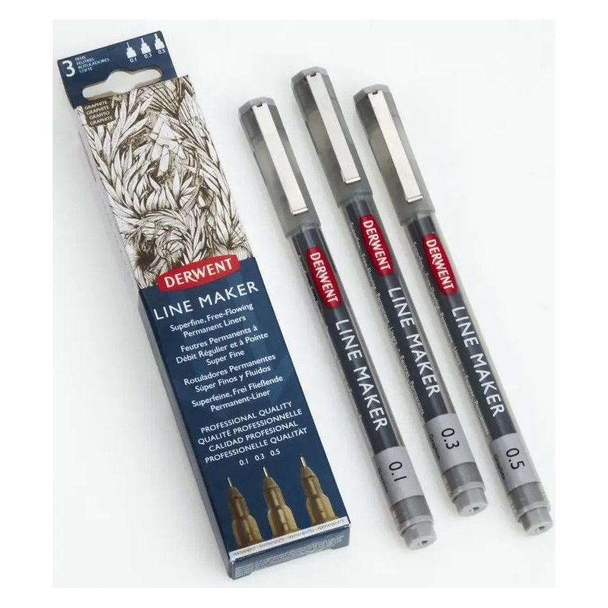 Derwent Line Maker Graphite grey 3 stk. (0,1 0,3 0,5) (3x) (603094)